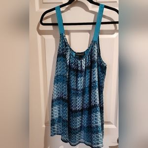 Lane Bryant multi color teal adjustable strap top size 22